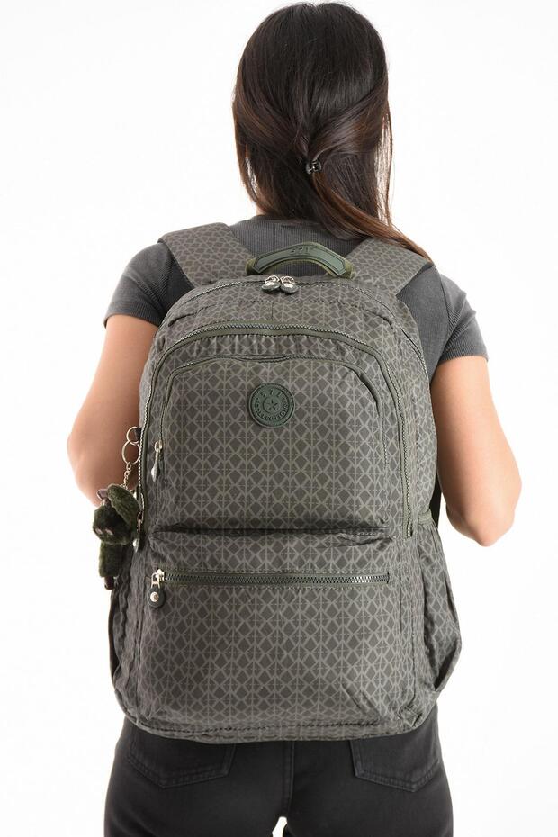 Ultra Light Backpack School Travel Unisex Patterned Green (Model: 571-1C)