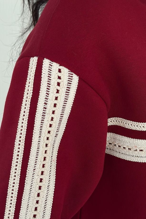 Kadın Bordo Alt - Üst Eşofman Takımı - 4