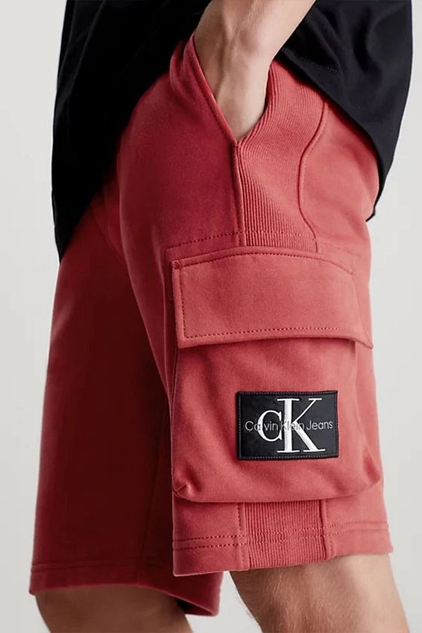 Erkek Garnet Kargo Cepli Kırmızı Jogger Şort - 3