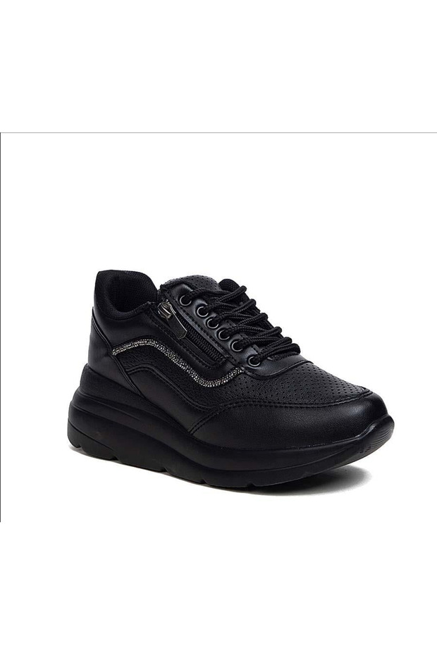 207 Kalın Tabanlı Siyah Spor Ayakkabı - 2