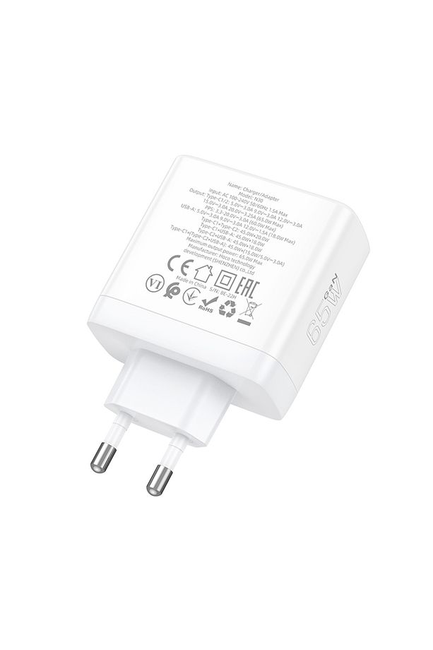 N30 PD65W + QC3.0 USB-C + USB-A Hızlı Şarj Adaptörü - 8