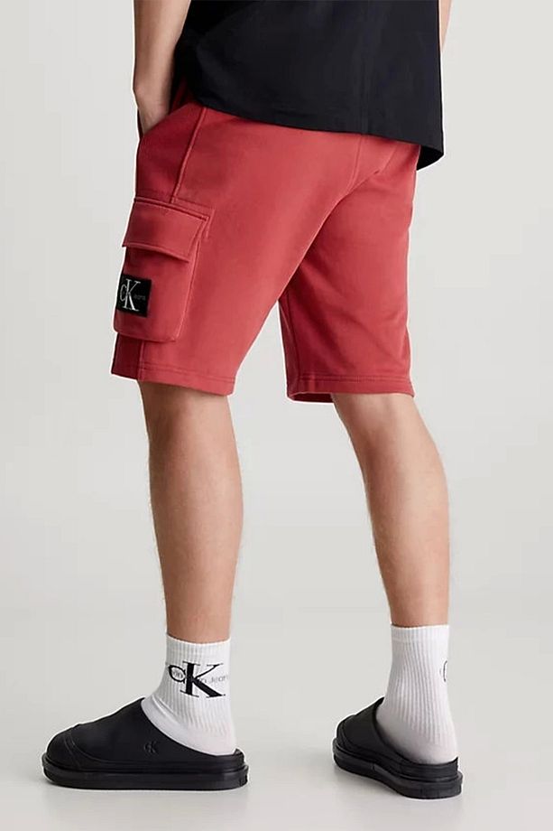 Erkek Garnet Kargo Cepli Kırmızı Jogger Şort - 4