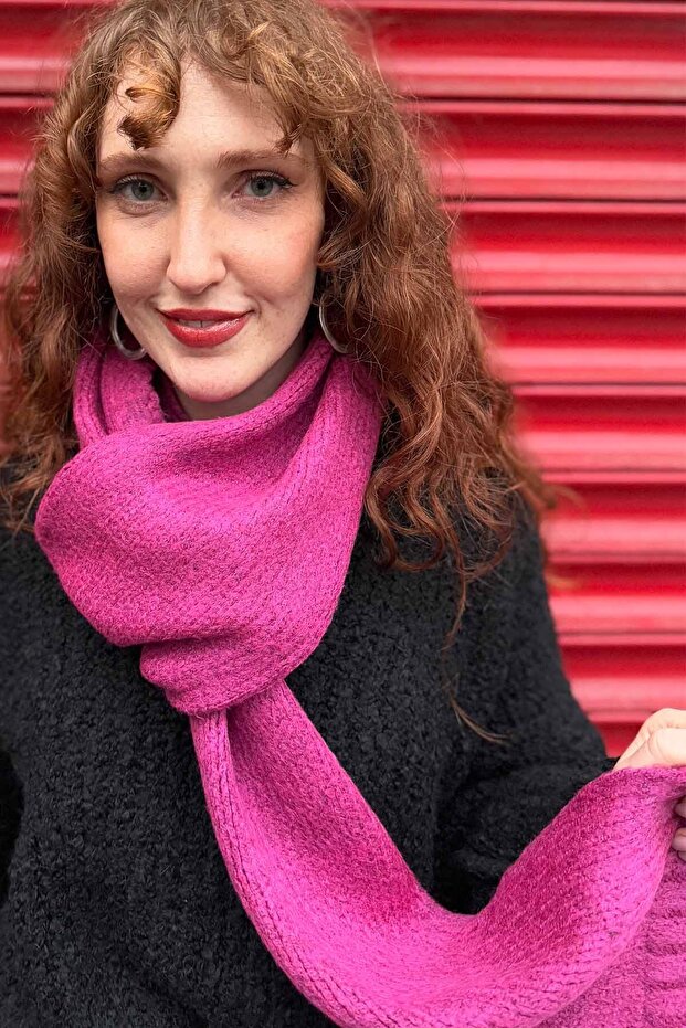 Basic Orta Boy Atkı Fuşya - 4