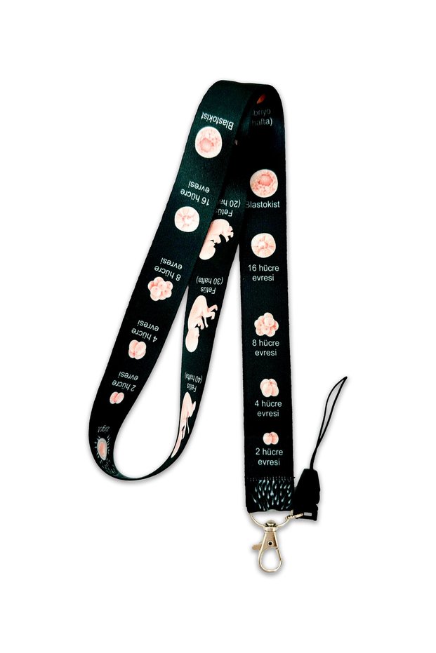 Baby Fetus Stages Women's Childbirth Hospital Patterned Neck Lanyard Badge Holder-Phone Strap