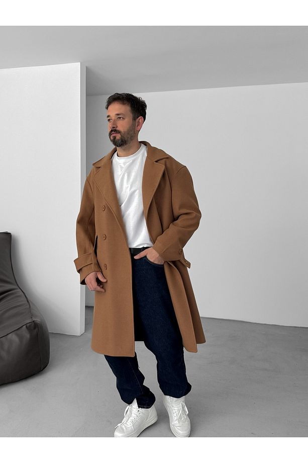 Taba Oversize Kaşe Kaban V-50-09 - 4