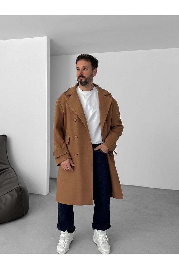 Taba Oversize Kaşe Kaban V-50-09 - 5