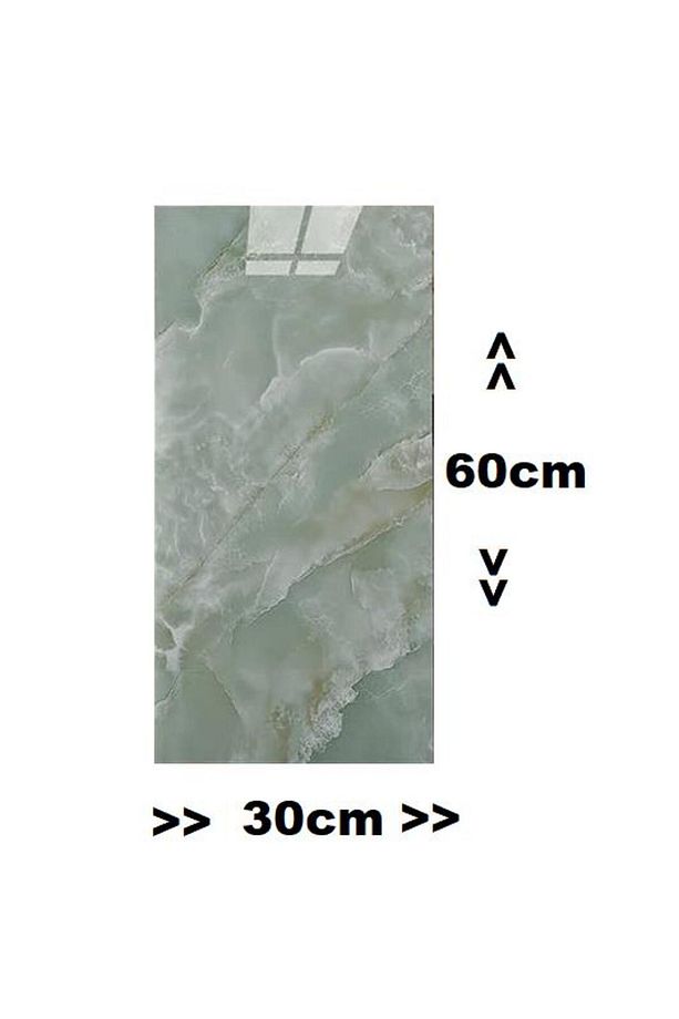 Yapışkanlı 1Adet 30x60cm Popüler Yeşil Desenli Esnek Karavan Banyo Wc Duvar Kaplama Paneli SHİNY-1 - 3