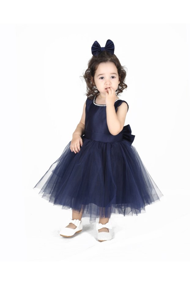 Girls Birthday Prom Show Dress with Pearls