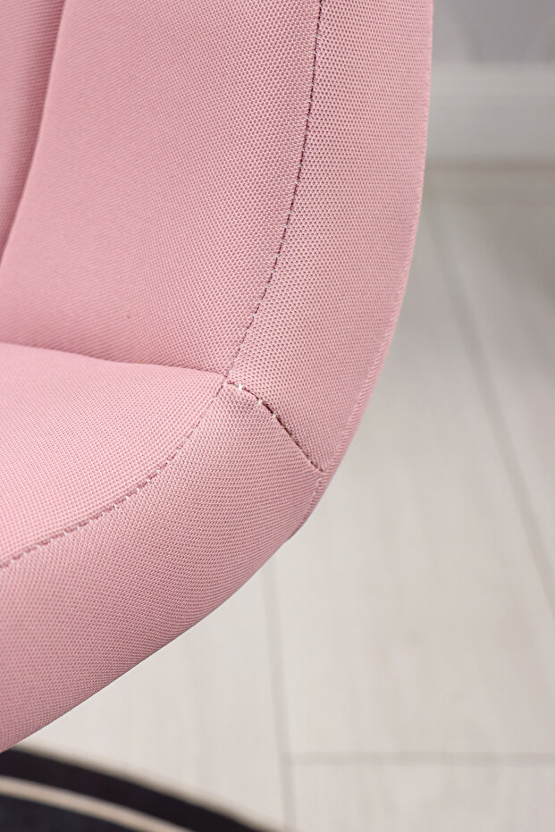 Lucia Çalışma Koltuğu (Krom Ayak ,Pembe Lakos Kumaş) - 9