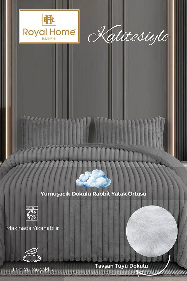 Softy Rabbit Tavşan Tüyü Yatak Örtüsü Çift Kişilik - 6
