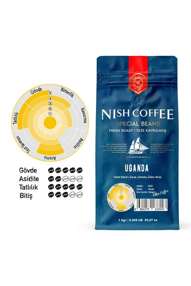 Nish Filtre Kahve Uganda Bugisu 1 Kg Öğütülmüş - 1