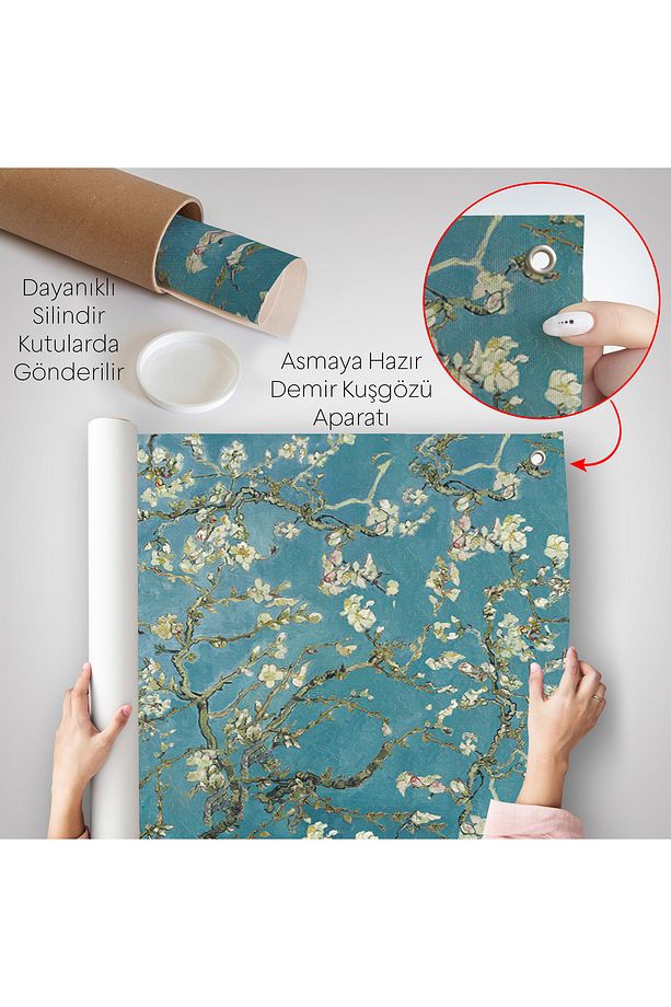 Vincent van Gogh - Çiçek Açan Badem Ağacı Duvar Örtüsü-7050 - 5