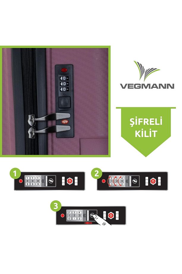 Polipropilen (PP) Atlas Mürdüm Büyük Boy Valiz - 3