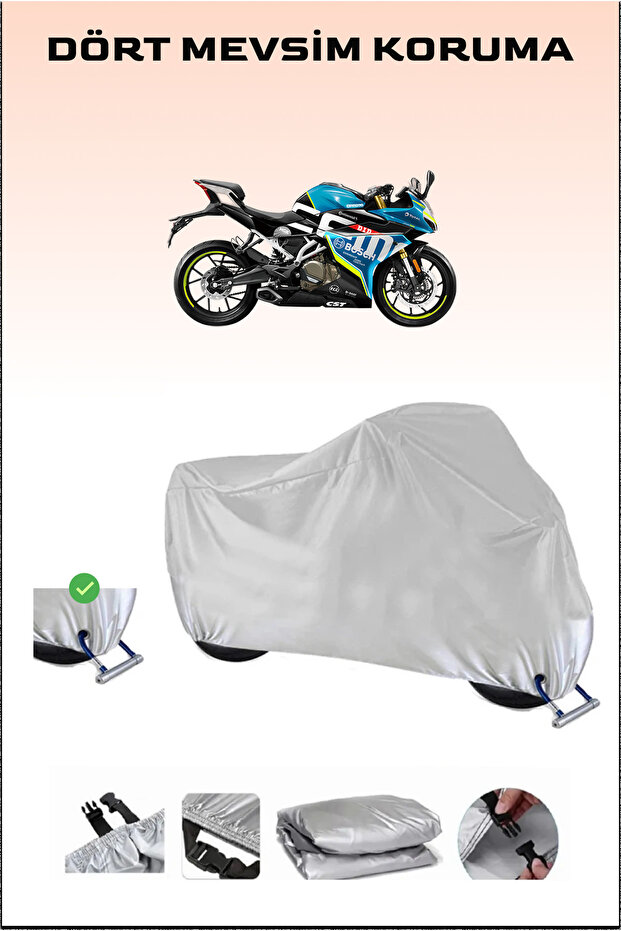 Motorcycle Cover with Lock Compatible for CFmoto 250SR, Secure, Waterproof , Durable Fabric.