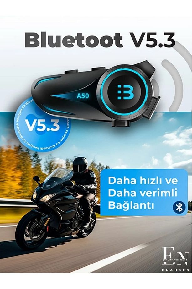 Yeni 2025 Model Yeni Sürüm A50 Bluetooth V5.3 Motosiklet Kask Kulaklık Rgb İntercom Seti - 5