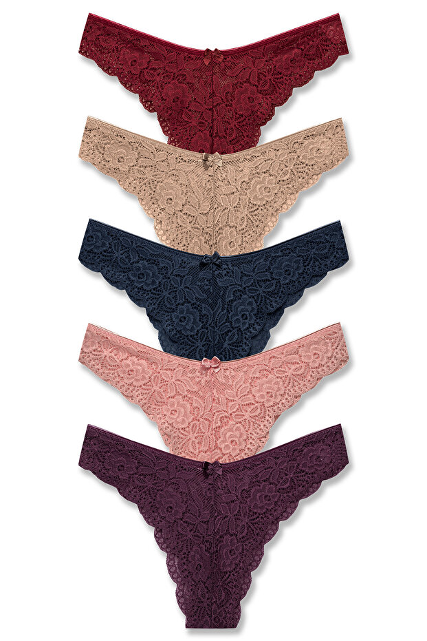 5'li Dantelli Slip Külot - 1