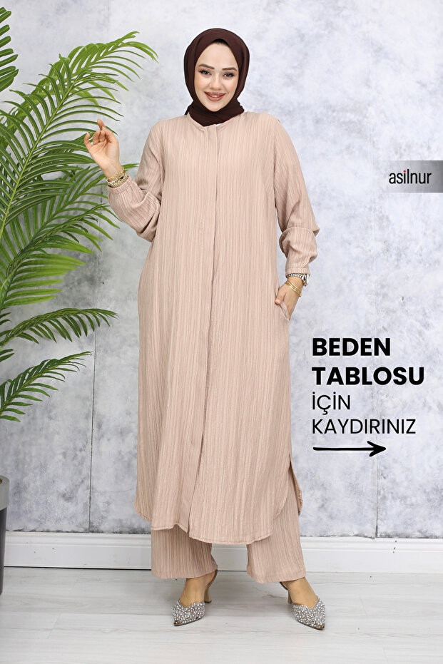 Merve Hac Ve Umre Double Suit Outfit Beige
