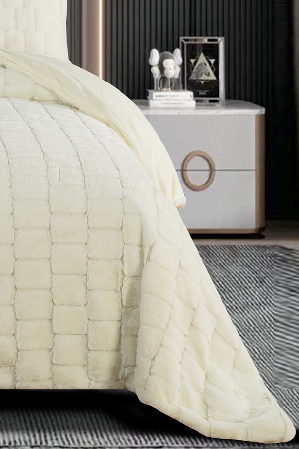 Luxury Rabbit Tavşan Tüyü Yatak Örtüsü Çift Kişilik - 4