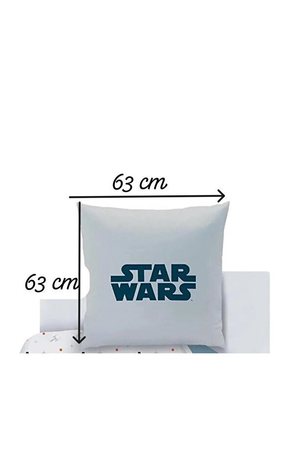 Crown Star Wars Written Double-Sided Printed Square 100% Cotton Decorative Pillowcase 1 Piece 63X63 cm