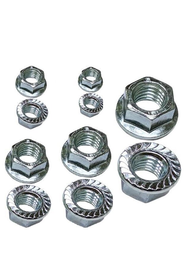 Flanşlı Somun Metrik 8mm 20 Adet Pullu Somun - 3