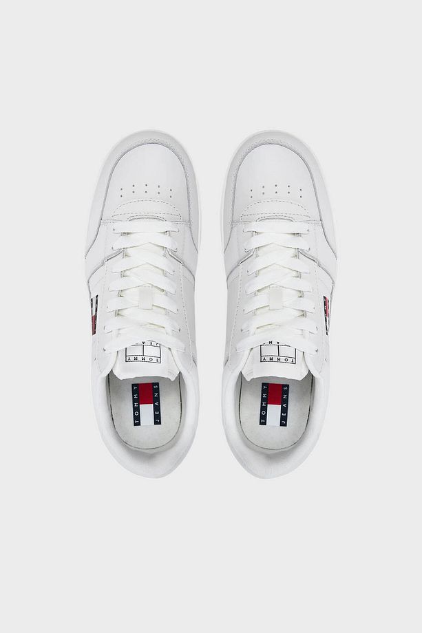 Tommy Jeans Logolu Deri Sneaker Ayakkabı Erkek AYAKKABI EM0EM01574 YBL - 4