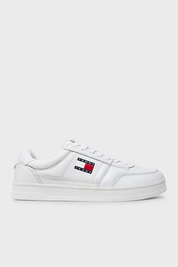 Tommy Jeans Logolu Deri Sneaker Ayakkabı Erkek AYAKKABI EM0EM01574 YBL - 1