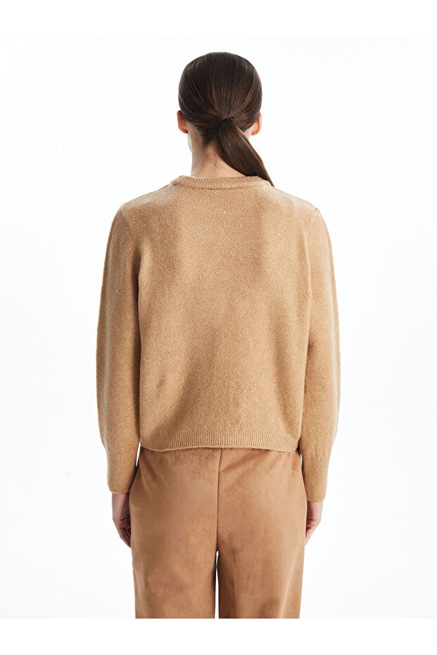 Bisiklet Yaka Kadin Triko Kazak - W49706z8 - 4