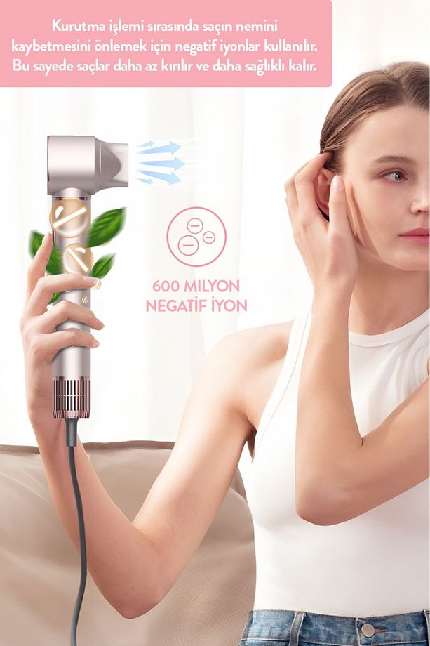 Pro  Compact Uzun Multi-Styler Saç Kurutma Makinesi, Fön Makinesi,5in1,shd-1729, Çanta Hediye - 4