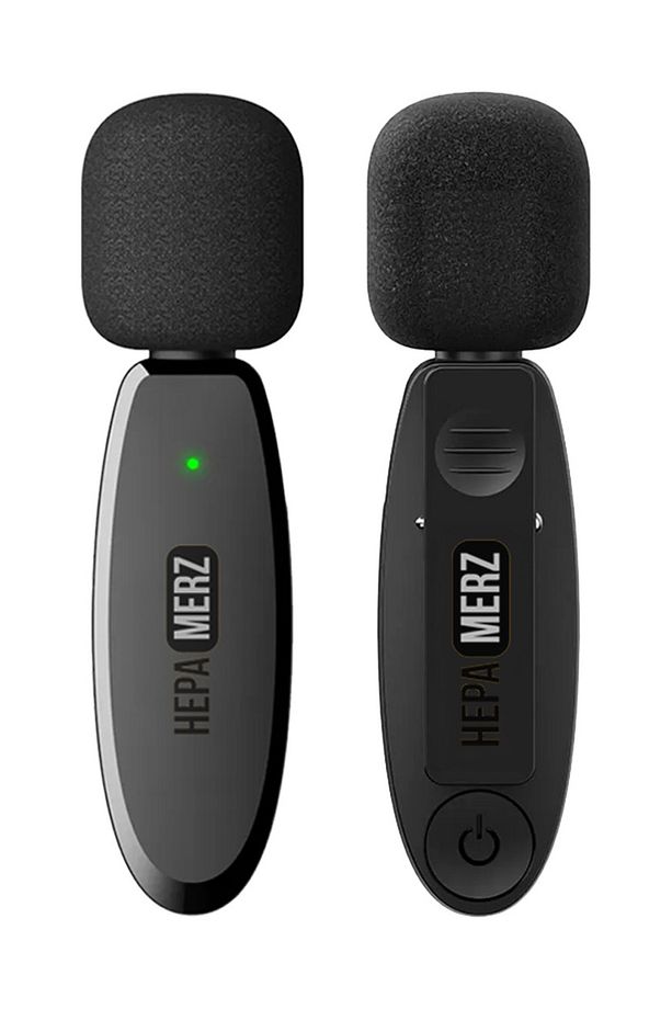 Hepa Merz R-32 Kaliteli Çiftli Kablosuz Yaka Mikrofonu 3in1 İphone Type-c ve 3.5mm Jack - 3