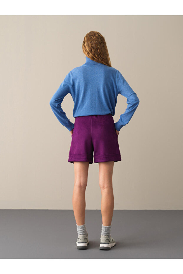 Kadın Mavi Regular Fit Basic Kazak - 3