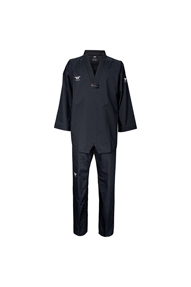 Taekwondo WT Onaylı Tusah Siyah Dobok Tekvando Elbisesi - 1