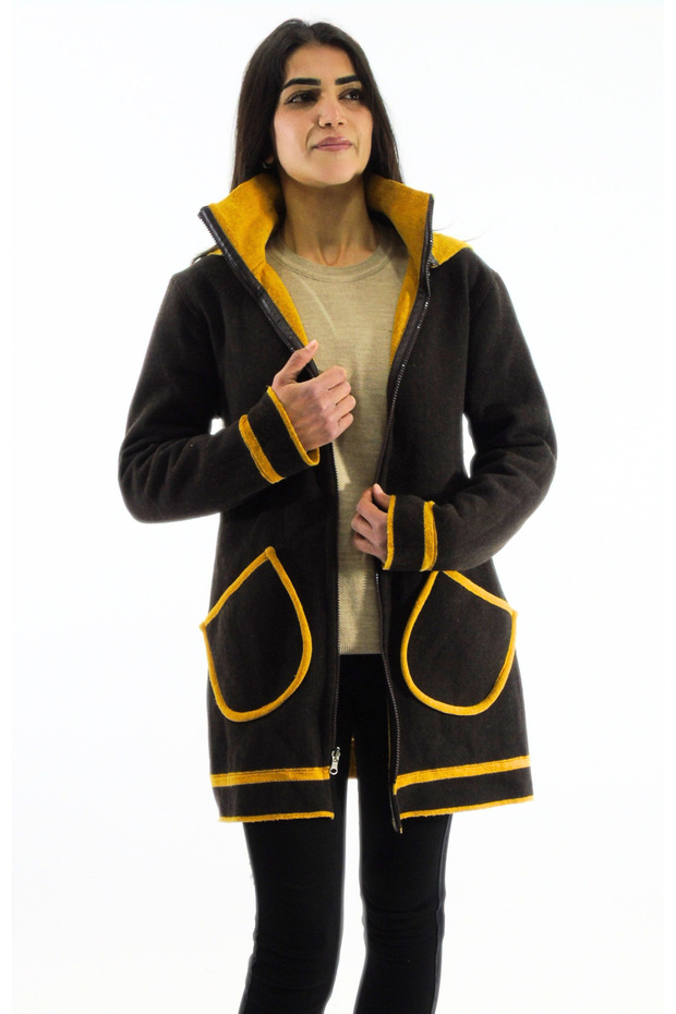 Lams Kapüşonlu Çift Taraflı Ceket - 3