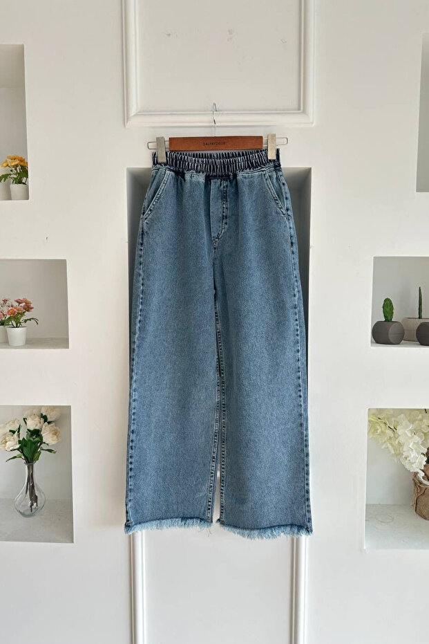 Wide Cut Palazzo Trousers with Tassels