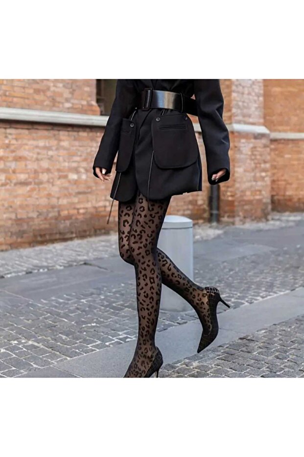 LEOPAR DESENLİ KİLOTLU ÇORAP - 3