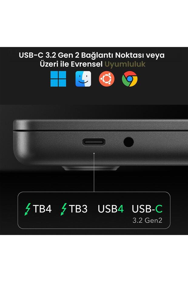 CS700 Dual 4K 2xHDMI 2xDisplayPort 2xUSB-C(10Gbps) 4xUSB-A 1xGigabit 100W PD Dock İstasyonu - 7