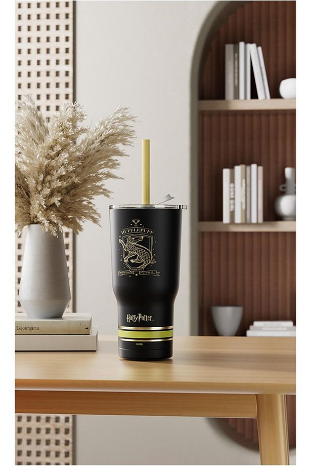 Harry Potter Lisanslı Pipetli Termos (580ml) - Hufflepuff - 1