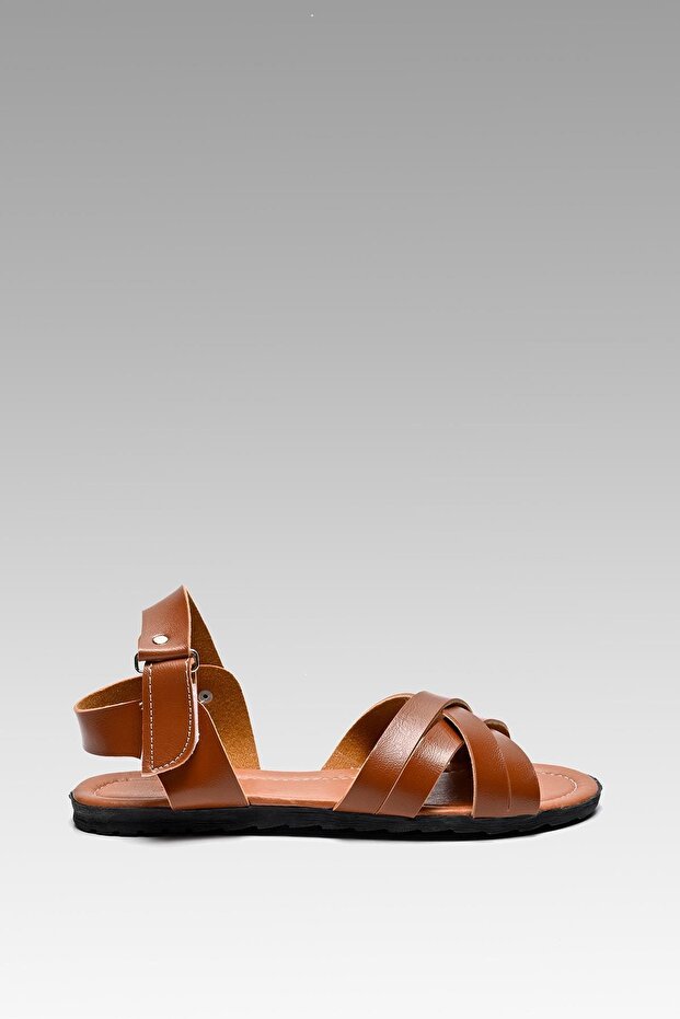 Kadın Taba Deri Sandalet BYNDCGL01 - 8