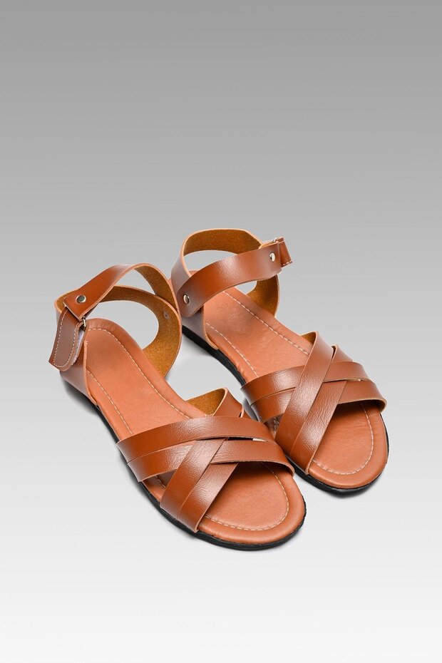 Kadın Taba Deri Sandalet BYNDCGL01 - 7