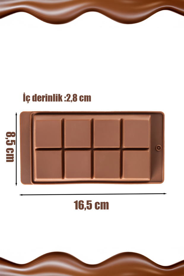 MYS 30301-1 Çikolata Kabı Dubai Silikon, 2 adet Çikolata Yapma Kalıbı Bpa Free Pratik Çikolata Kabı - 3