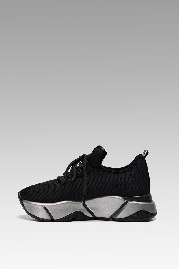 Černé platinové dámské sportovní tenisky - 4,5 cm Multi Byndrsl400 - 8