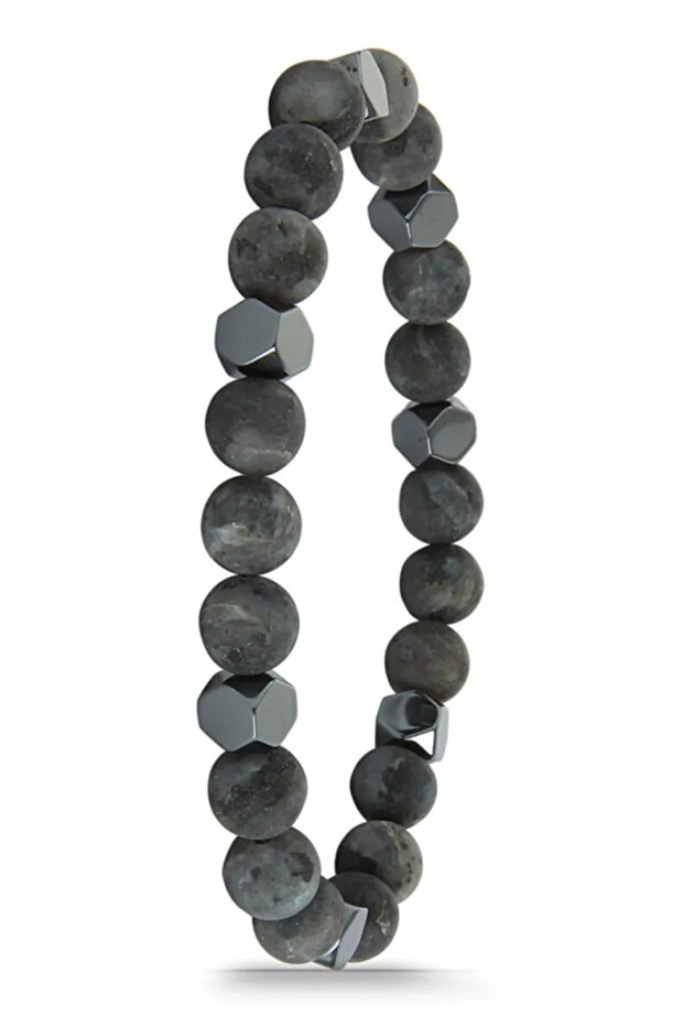 Gray Natural Stone Men's Bracelet Men - Ps 185300 En