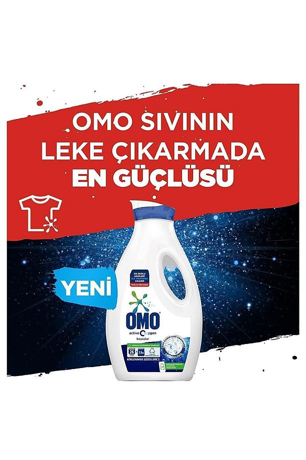 Active Oxygen Sıvı Çamaşır Deterjanı Beyaz Için En Zorlu Lekeleri Ilk Yıkamada Çıkarır 1690 Ml - 3