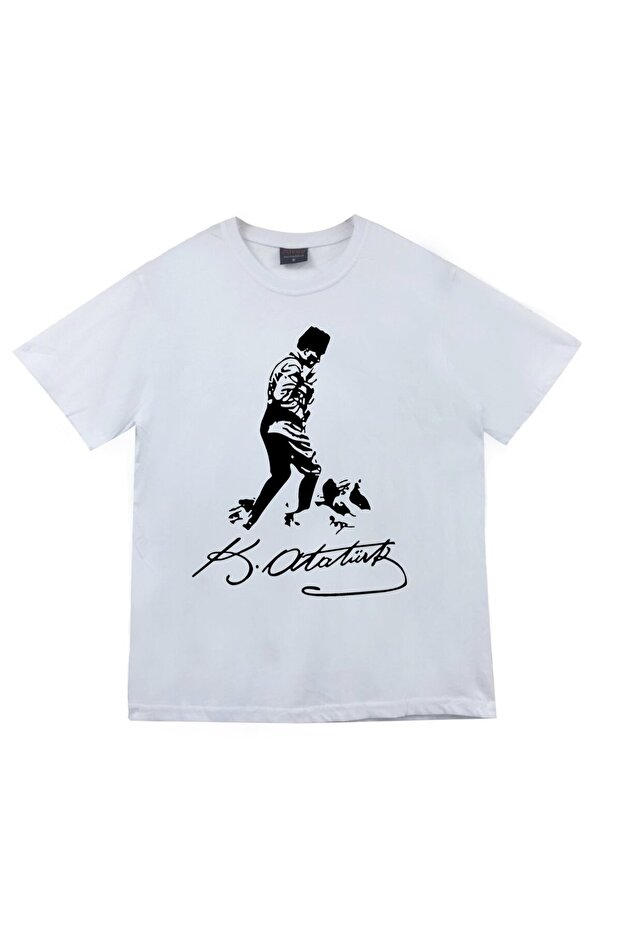 Gazi Mustafa Kemal Atatürk Printed Unisex 100% Cotton White T-Shirt
