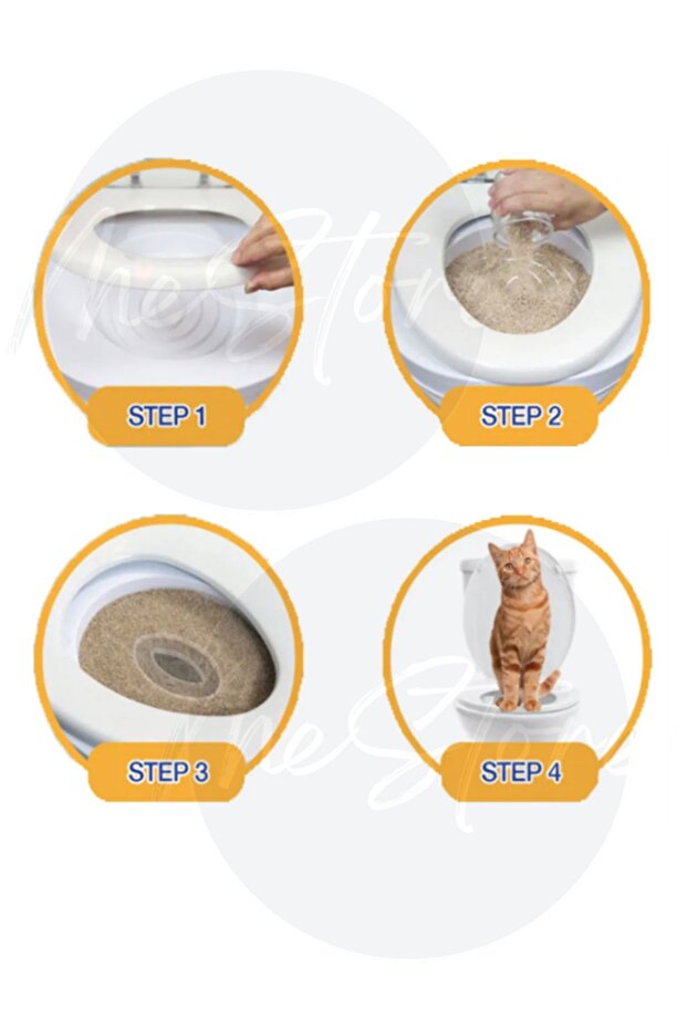 Kedi Tuvalet Eğitim Seti Klozet Alıştırma Aparatı Tuvalet Eğitimi - 5