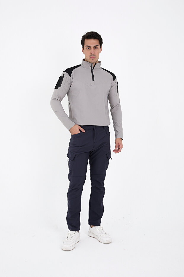 Camp593 Outdoor Softshell Water and Wind Resistant Winter Men's Navy Blue Tactical Pants with Fleece Inside