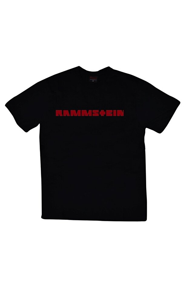تي شيرت أسود مطبوع للجنسين من Rammstein مصنوع من القطن بنسبة 100%