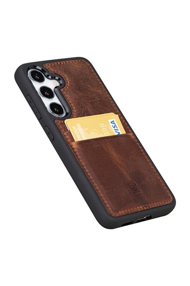 Samsung Galaxy S24 Uyumlu Deri Arka Kapak FXCP G2 - 7