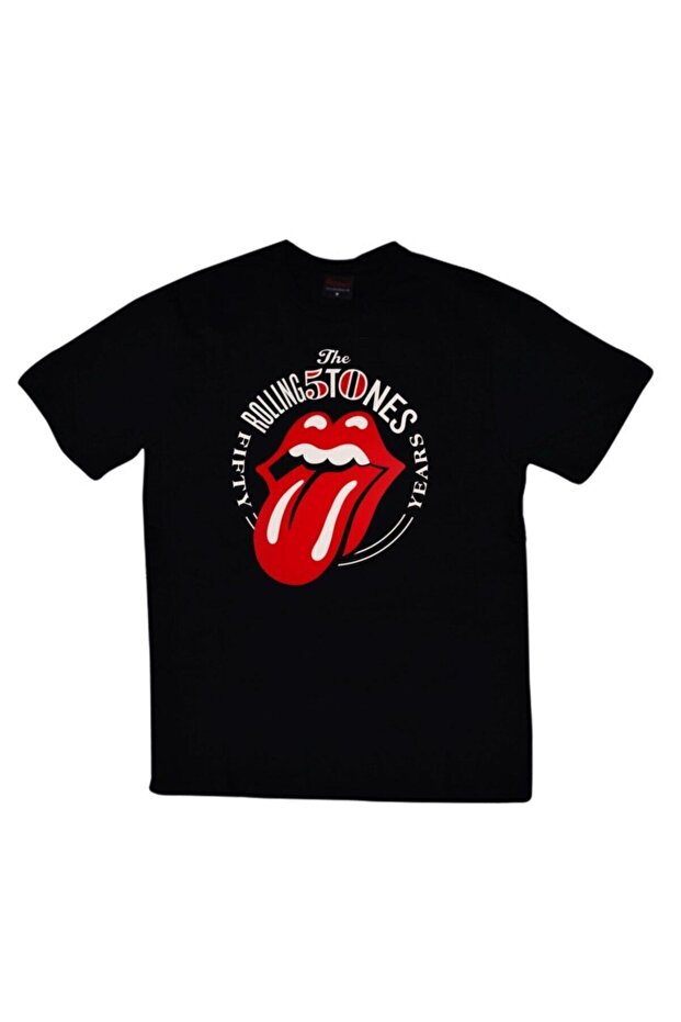 The Rolling Stones Printed Unisex 100% Cotton Black T-Shirt