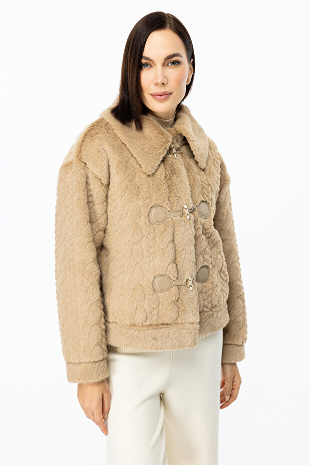 Kancalı Peluş Mont - 1