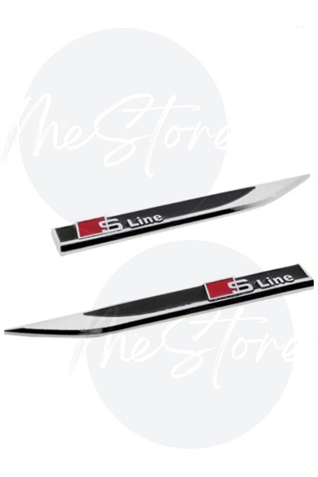 Audi Sline Black Side Fender Blade Lettering Emblem Black 2-Piece